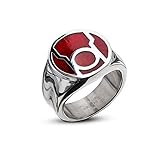 DC Comics Red Lantern Corps Stainless Steel Red Enamel Blackest Night Rage Ring