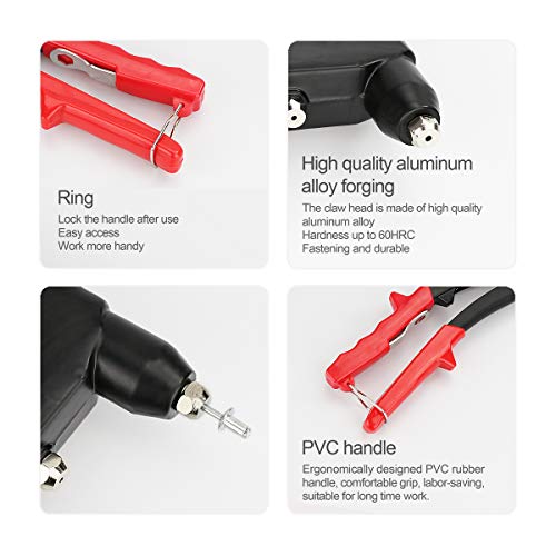 Rivet Gun Kit,Contractor Grade Riveter with Assorted 60 Rivets,Heavy Duty Riveter Set Provides Portable Fastening for General Purpose Rivet Jobs