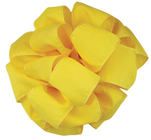 Offray Wired Edge Anisha Craft Ribbon, 2-1/2-Inch Wide by 10-Yard Spool, Yellow…