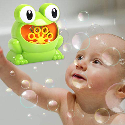 Cute Funny Battery Powered Electric Frog Bubble Maker Machine Blower Toy for Children Kids Baby Showers Swimming Pool Bathtub - Thumbnail 4