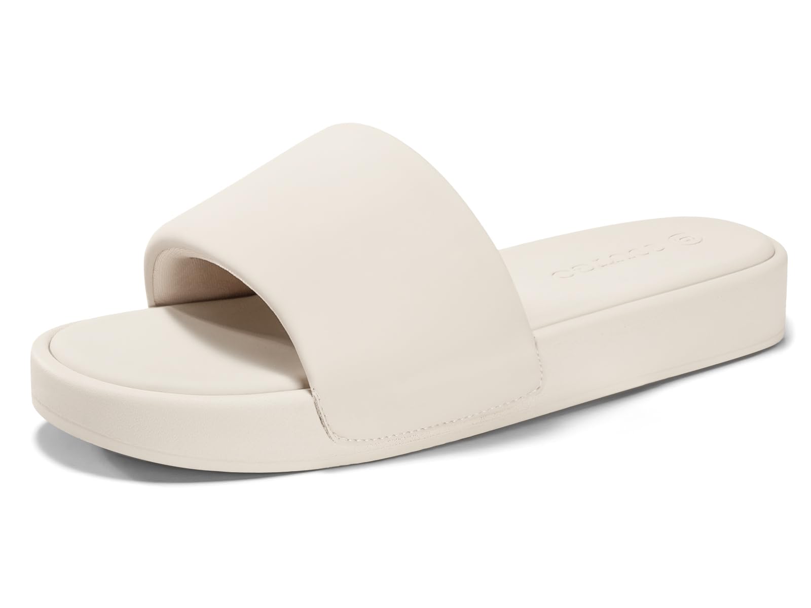Photo 1 of Coutgo Womens Platform Slide Sandals Comfortable Open Toe Slippers Slip On Summer Beach Shoes, Beige, size 8