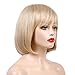 BLONDE UNICORN Blonde Bob Wig with Bangs Straight Human Hair Wigs for Women Daily Use