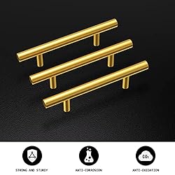 homdiy 50 Pack 5in Cabinet Handles Brushed Brass