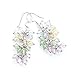 925 Sterling Silver Sweet Candy Pastel Colored Faceted Crystal Beads Dangle Earrings 1.5