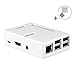 KuGi Raspberry Pi 3 Model B case PC Protective Case with 2x Heatsinks for Raspberry Pi 3 Model B+ ,Raspberry Pi 3 Model B, Pi 2 Model B & Pi Model B+ (White)