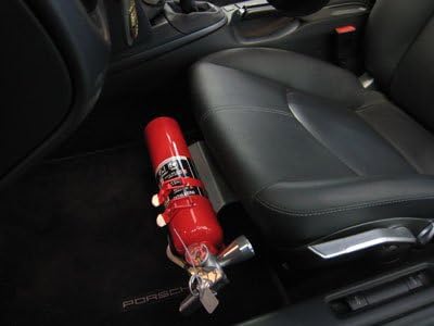 Rennline All 997/987/Cayman w/o sport adaptive, or ventilated seat Fire Extinguisher Mount Silver