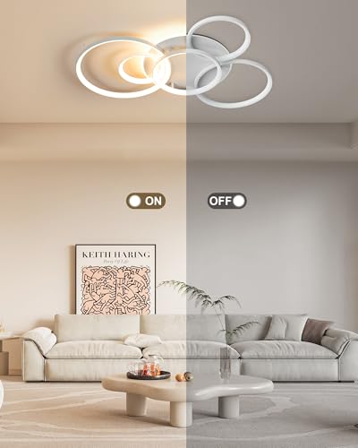 LED Ceiling Light Dimmable 3000K-6000K, LED Chandelier 75W 86 x 60 cm | living room chandelier, LED ceiling light, dimmable chandelier for living room bedroom dining room