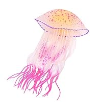 Heitaisi Aquarium Artificial Jellyfish Ornament Simulated Fluorescent Jellyfish Floating Soft Jellyfish Landscape Decorations for Aquarium Fish Tank (1pc)