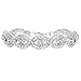 Rhinestone Tennis Bracelet Silver-tone Wedding Bridal Bracelet Crystal Bracelet (White)