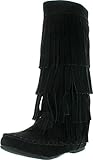 I Love Kids Ava-18K Children's 3-Layers Fringe Moccasin Style Mid-Calf Boots