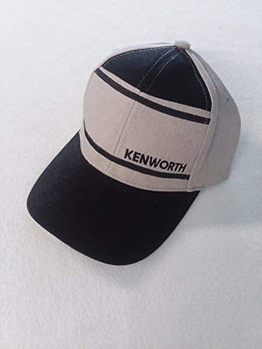 Kenworth Truck Grey & Black Baseball Cap (Hat) with Black Logo - Cotton - Adjustable Adult Size