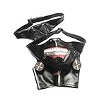 Anime Tokyo Ghoul Kaneki Ken Cosplay Mask, Adjustable Zipper PU Leather Cool Mask