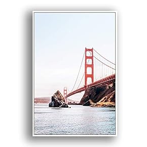 Framed Canvas Wall Art for Living Room, Bedroom Brooklyn Bridge and New York City Canvas Prints for Modern Home Decoration Ready to Hang - 16"x24" inches