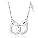 Hoops & Loops Sterling Silver Polished Handcuff and Key Necklace (sterling silver)