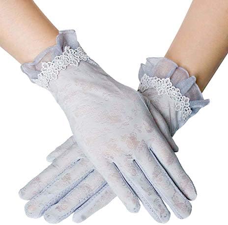 Women Elegant Lace Flower Wedding Dress Gloves Driving Gloves