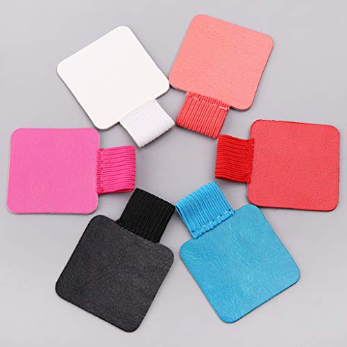 JUNESUN 3pcs Square Self-Adhesive Leather Pen Clip Pencil Elastic Loop for Notebooks Journals Clipboards Pens Holder - Thumbnail 2