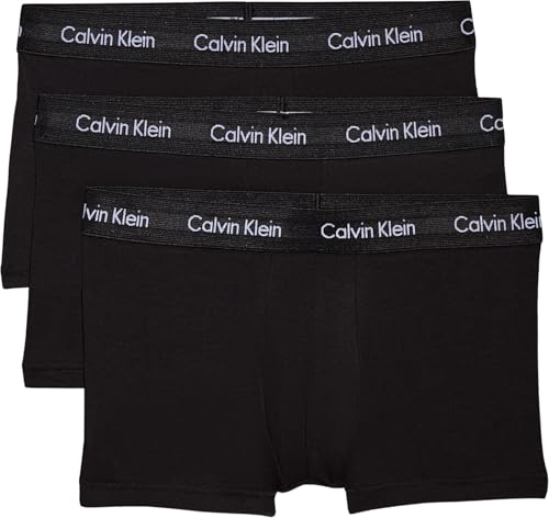 Boxers Taille Basse Lot de 3 Homme sous-Vêtement, Noir (Black W Black WB), M