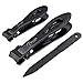BESTOPE Nail Clippers Set,Black Fingernail & Toenail Clippers & Nail File,Nail Cutter Trimmer Set with Metal Case,15mm Wide Jaw Opening,Good Gift for Women and Men