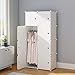KOUSI Dresser Small Closet Wardrobe Drawer Storage for Clothes Small Wardrobe Storage for Small Spaces Clothes Storage Dresser, Capacious Customizable, White, 5 Cubes 1 Hanging Clothes