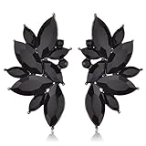 Cluster Crystal Teardrop Flower Design Stud Earrings Fine Jewelry for Women Valentines Day Gifts for Her
