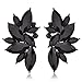 Ginasy Cluster Crystal Teardrop Flower Design Stud Earrings Fine Jewelry for Women Valentines Day Gifts for Her