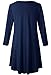 LARACE Women’s 3/4 Sleeve Casual Swing T-Shirt Dresses(2X, Navy Blue)
