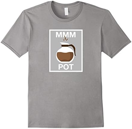 Men's Funny Mmm Addict Coffee Pot Bean Lover Tshirt XL Slate