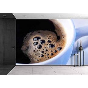 Close-Up of a Wonderful Cup of Coffee - Removable Wall Mural | Self-Adhesive Large Wallpaper - 66x96 inches