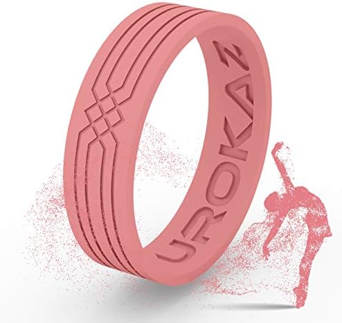 Silicone Wedding Ring for Women and Men - Men's Rubber Wedding Ring - Thin Woman Silicone Wedding Band - Male and Female Band colors include black, red, rose pink and more - Size are from 4 to 16