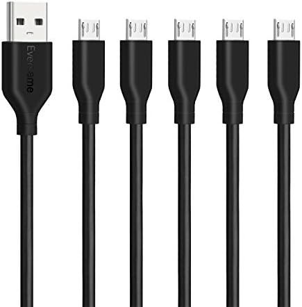 Micro USB Charger 3Ft, Eversame [5-Pack] 1M Premium PVC Hi-Speed USB to Micro USB Cable Data Sync Charger Cables For Samsung Galaxy S6/S7 Edge/Note5, LG Volt/G4(Black)