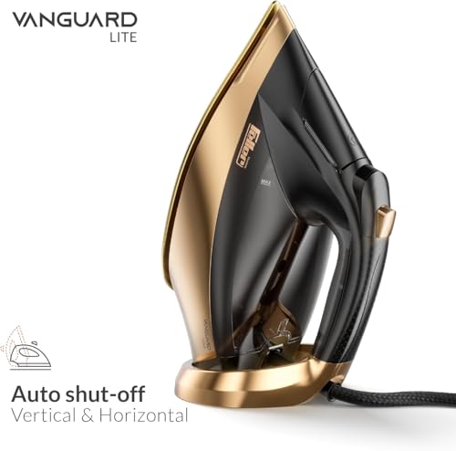 Feller Germany Vanguard Series Steam Iron, 2600W, Prime Gold Ceramic Double Sole Plate with Anti Calc, Auto Shut off, TrueTemp, Easy One Button Steam, SI260, 2Y Guarantee-UAE Version (Gold)