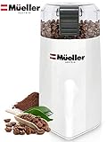 Mueller Austria HyperGrind Precision Electric Spice/Coffee Grinder Mill with Large Grinding Capacity and HD Motor also for Spices, Herbs, Nuts, Grains, White