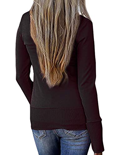 Weilim Women's V-Neck Button Down Knitwear Long Sleeve Casual Cardigans Sweater Black XXL - Thumbnail 2