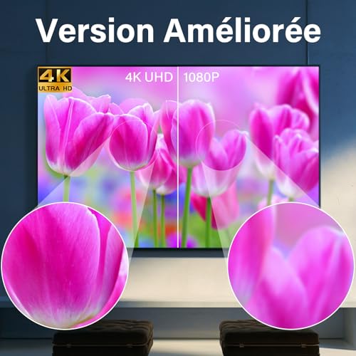 Powerful Indoor TV Antenna, Indoor TNT Antenna with Intelligent Signal Amplifier, 360° Reception Long Range 500km, Compatible Smart TV 1080P 4K DVB-T/DVB-T2 | Indoor/Outdoor