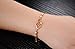 Kredy Women Bracelets, 18K Gold Elegant Double Heart Link Bangles Bracelets for Women Girls (Gold#1)