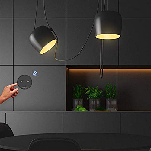 Wireless Light Switch, Remote Control for Lamps Ceiling Fans Household Appliances,Transmitter and Receiver Kit,No hub required(Black) - Thumbnail 4