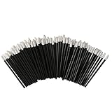 Shintop Disposable MakeUp Lip Brush Lipstick Gloss Wands Applicator Perfect Make Up Tool (100pcs black)