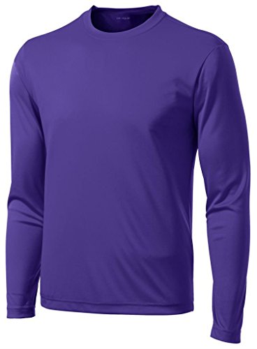 DRI-EQUIP Long Sleeve Moisture Wicking Athletic Shirt-4X-Large-Purple
