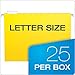 Pendaflex 81606EE Recycled Hanging Folders, Letter Size, Yellow, 1/5 Cut, 25/BX (81606)