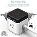 BESTEK Vertical Cube Power Strip with Mountable Detachable Base 5' Extension Cord (MRJ3006-BK)