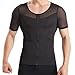 HANERDUN Mens Slimming Body Shaper With Zipper Compression Shirt Slim Shapewear, Black, Medium