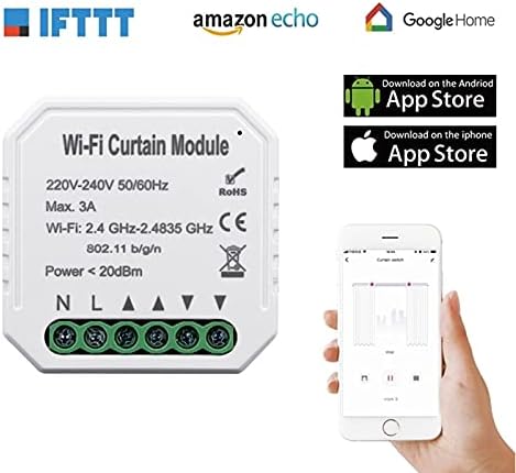 DERCLIVE WiFi inteligente cortina interruptor mdulo WiFi Smart Shutters temporizador interruptor inalmbrico control remoto para Roller Shutter Motor