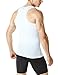 Tesla TM-MUN04-WHT_Large Men's Sleeveless Muscle Tank Top Cool Dry Compression Baselayer MUN04