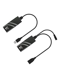 V. extensor de red USB 2.0 conductor libre superior Versión más de Cat6 para Windows 10 Mac OS 10.12 Ubuntu (50 metros), color negro