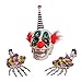 Halloween Haunters Scary Circus Clown Skull with Skeleton Bone Arms and Hands Groundbreaker Yard Stakes Prop Decoration - Spooky Ghoul Smile Face - Haunted House Graveyard, Lawn Entryway Party Display