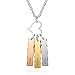 QXun Personalized BFF Bar Necklace Engraved 2-4 Names Charms Necklace for Women with Heart Charm Friendship Pendant Necklace for Women (3 Colors)