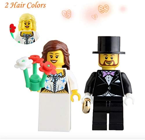 Kaizoot Custom Bride and Groom Minifigures Building Block Bricks Gift Filler Cake Topper