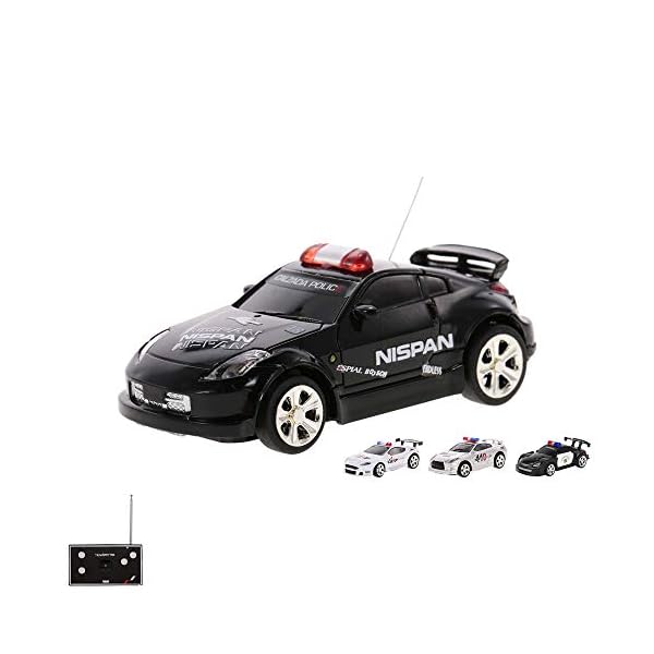 HSP Himoto RC ferngesteuertes Mini Polizei Auto Fahrzeug im 1:58 Maßstab mit Fernsteuerung und coolem Sirene und…