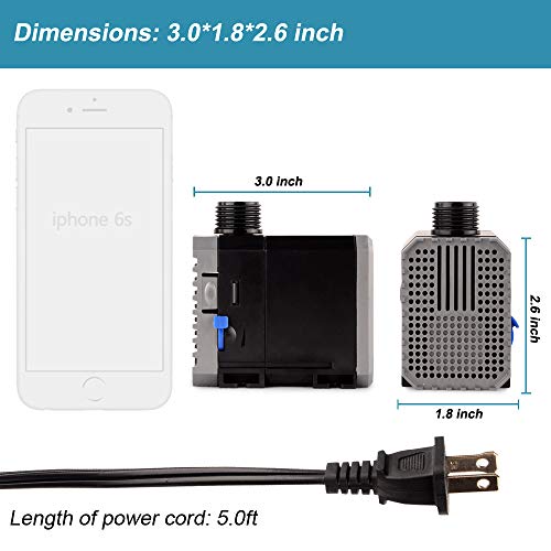 YCTECH 8W 160GPH Submersible Pump for Aquarium, Fish Tank, Pond, Fountains, Statuary, Hydroponics Aquaponics