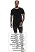 JC DISTRO Mens Hipster Hip Hop Cotton Elong Round Scallop Hemline Tshirt Black Large